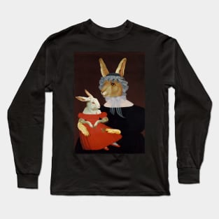 Old-fashioned Easter Rabbits in Dresses and Bonnets Long Sleeve T-Shirt